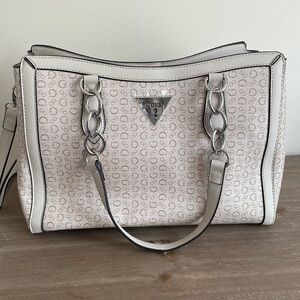 Guess Khaki Satchel Bag with Crossbody Handle